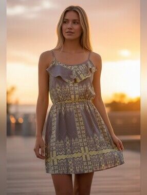 Olive & Oak Gray and Yellow Mini Dress -- HOST PICK